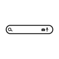 search bar with camera image and microphone vector