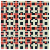Geometric pattern featuring overlapping rectangles in warm reds and blacks on a light cream background, creating a modern abstract design. vector
