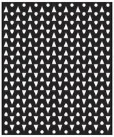 A geometric pattern featuring alternating black and white triangular shapes, interspersed with circular holes, creating a visually striking design. vector