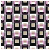 A geometric pattern of squares and rectangles in shades of purple, black, and beige, arranged in a repetitive grid design. vector