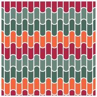 Wavy pattern of alternating red, green, and orange shapes arranged in a repeating design on a white background. vector