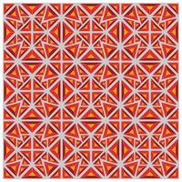 A vibrant geometric pattern featuring red and orange triangular shapes arranged in a symmetrical grid on a light gray background. vector