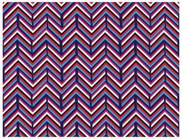 A vibrant chevron pattern featuring alternating stripes in red, blue, black, and white, creating a dynamic, modern design. vector