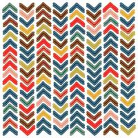 A pattern of colorful, layered chevrons in varying shades of red, green, blue, brown, and yellow against a white background. vector