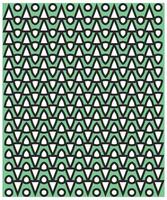 A repeating pattern of black triangles with white interiors and circles on a light green background, creating a geometric design. vector