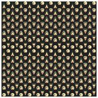 A repeating geometric pattern featuring triangular shapes and circular motifs in muted colors on a dark background, it could be used as a wallpaper, fabric design and pillow vector
