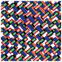 Colorful abstract pattern featuring overlapping shapes in blue, green, red, and black on a white background, creating a dynamic visual effect. vector