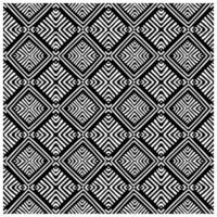 A geometric black and white pattern featuring diamonds and intricate curved lines, creating a stylish and symmetrical design, it could be used as a wallpaper, fabric design, pillow or other elements vector