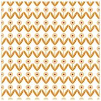 A repeated pattern of stylized flowers with beige petals and maroon centers, complemented by golden leaves on a white background , it could be used as a wallpaper, fabric design, pillow, bag vector