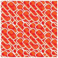 A vibrant, abstract pattern of overlapping red and orange shapes outlined in white, creating a dynamic visual texture. vector