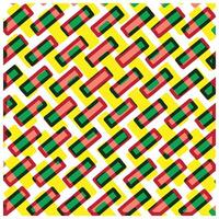 Colorful geometric pattern featuring overlapping green, red, and yellow shapes arranged in a dynamic, interwoven design. vector