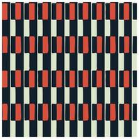 Abstract pattern featuring alternating vertical stripes in dark navy, soft cream, and bold red rectangles, creating a modern, graphic design. vector