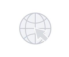 Browser online click icon concept of flat style vector