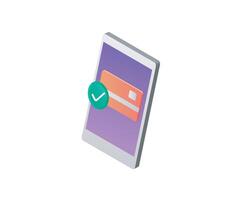 Digital payment app on mobile concept isometric style vector