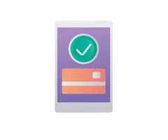 Digital payment app on mobile flat concept color vector