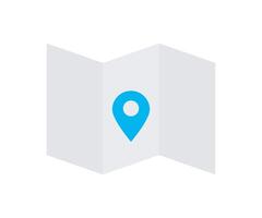 Paper map location of flat style vector