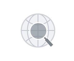 Browser online searching with magnifying glass flat vector