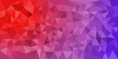 A vibrant abstract low-poly background transitioning from red to purple, featuring geometric triangular patterns. vector