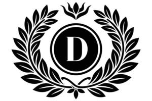 Elegant Monogram D Design with Laurel Wreath vector