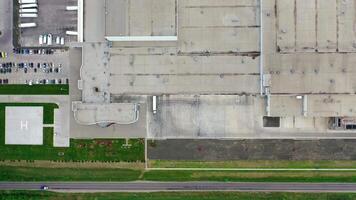 Aerial view of industrial zone. Top down view of the industrial zone and technopark video