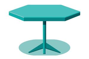 Illustration of a Teal Hexagonal Table vector
