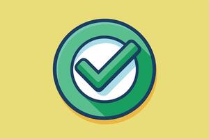 A Secure Approval Icon with Checkmark on Shield vector