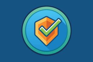 Secure Approval Icon with Checkmark on Shield vector