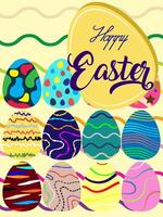 abstract background Easter celebration. Happy Easter banner, poster, greeting card. Trendy Easter design with typography, eggs, in colorful. Modern minimal style vector