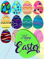 abstract modern background, Happy Easter banner, poster, greeting card. Trendy Easter design with typography, eggs, in colorful. Modern minimal style vector