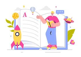 Copywriter Creating Social Media Content for Storytelling Concept in Flat Style vector
