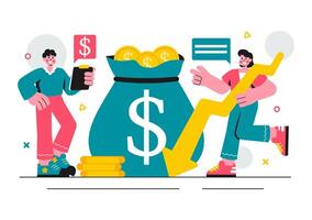 Flat Style Illustration of Business Cost Reduction and Expense Control vector