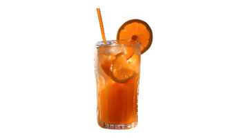 Orange and lemon cocktail with a straw png