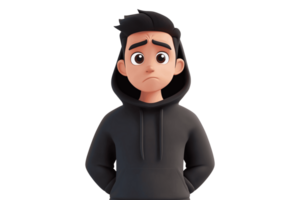 A cartoon man in a hoodie png