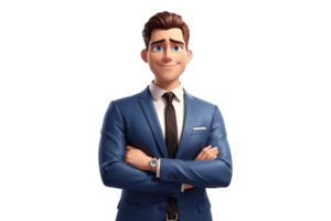 A cartoon man in a suit and tie png