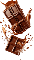 Chocolate bar with splashes and splashes png