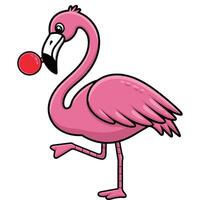 Expressive Cartoon Flamingo with Sharp Lines. vector