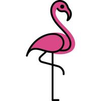 Sleek Flamingo Outline with Clean Aesthetic. vector