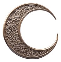 A crescent shaped metal object with a design on it png