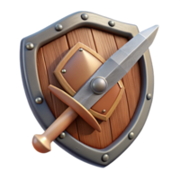 beautiful abstract Medieval Shield and Sword Cutout Transparent Background authentic png
