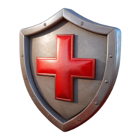 stunning modern Medieval Shield Metal with Red Cross Transparent Background premium png