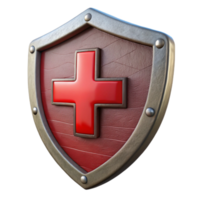 impressive creative Medieval Shield Metal with Red Cross Transparent Background exclusive png
