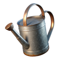 serene rustic Metal Watering Can with Long Spout Transparent Background high quality png
