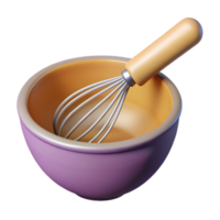 serene minimalist Mixing Bowl and Whisk Isolated Element detailed png