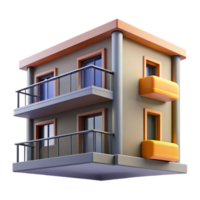 dramatic minimalist Modern Apartment Building Balcony View Transparent Background authentic png