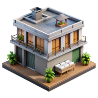 dramatic abstract Modern Apartment Building Rooftop View Transparent Background high quality png