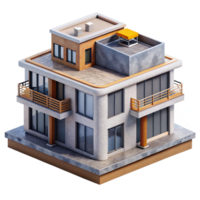 serene classic Modern Apartment Building Rooftop View Transparent Background high quality png
