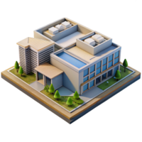 serene minimalist Modern Architecture Aerial View Isolated Cutout png