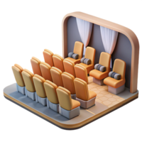 serene artistic Modern Auditorium Interior with Empty Seats Cutout authentic png