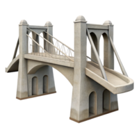wonderful rustic Modern Bridge Architecture Side View Isolated png