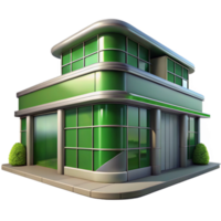 beautiful creative Modern Building with Green Roof Transparent high quality png
